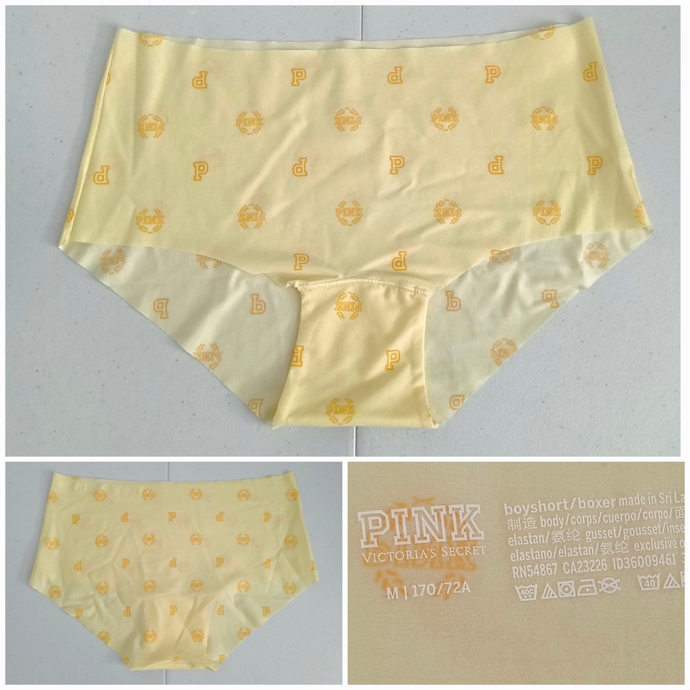 Victoria's Secret PINK Yellow No-show Boyshort Panty Size Med (Nwots)